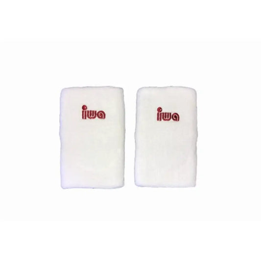 IWA langeSchweißbänder, weiß, mit Logo für Sport